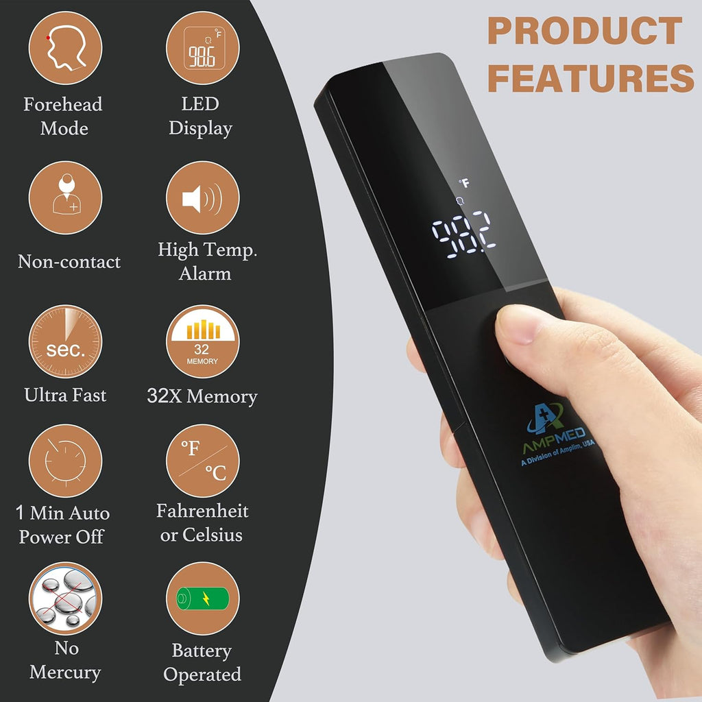 No-Touch Forehead Thermometer for Adults and Kids, Non-Contact Digital Baby Thermometer for Infants/Newborns, Medical
