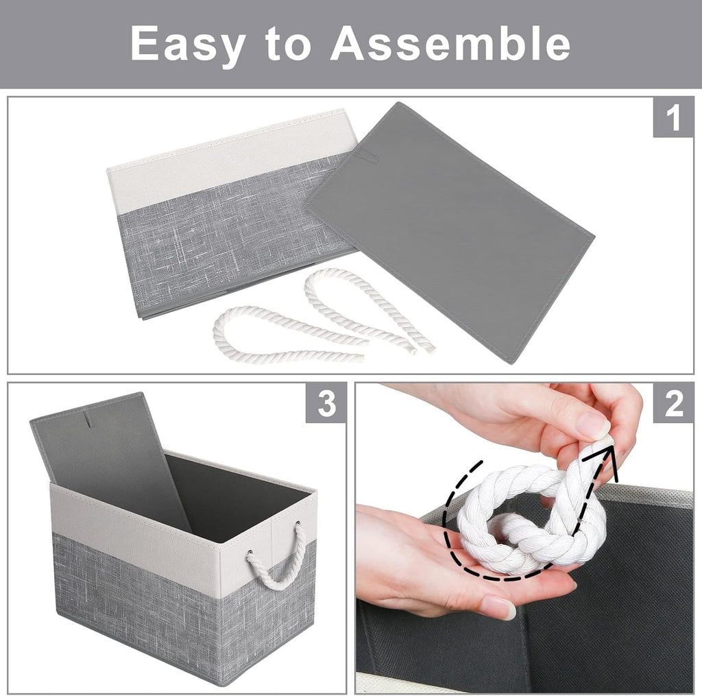 Storage Bins 3-Pack, Foldable Storage Baskets for Organizing Toys, Books, Shelves, Closet, Large Storage Box with