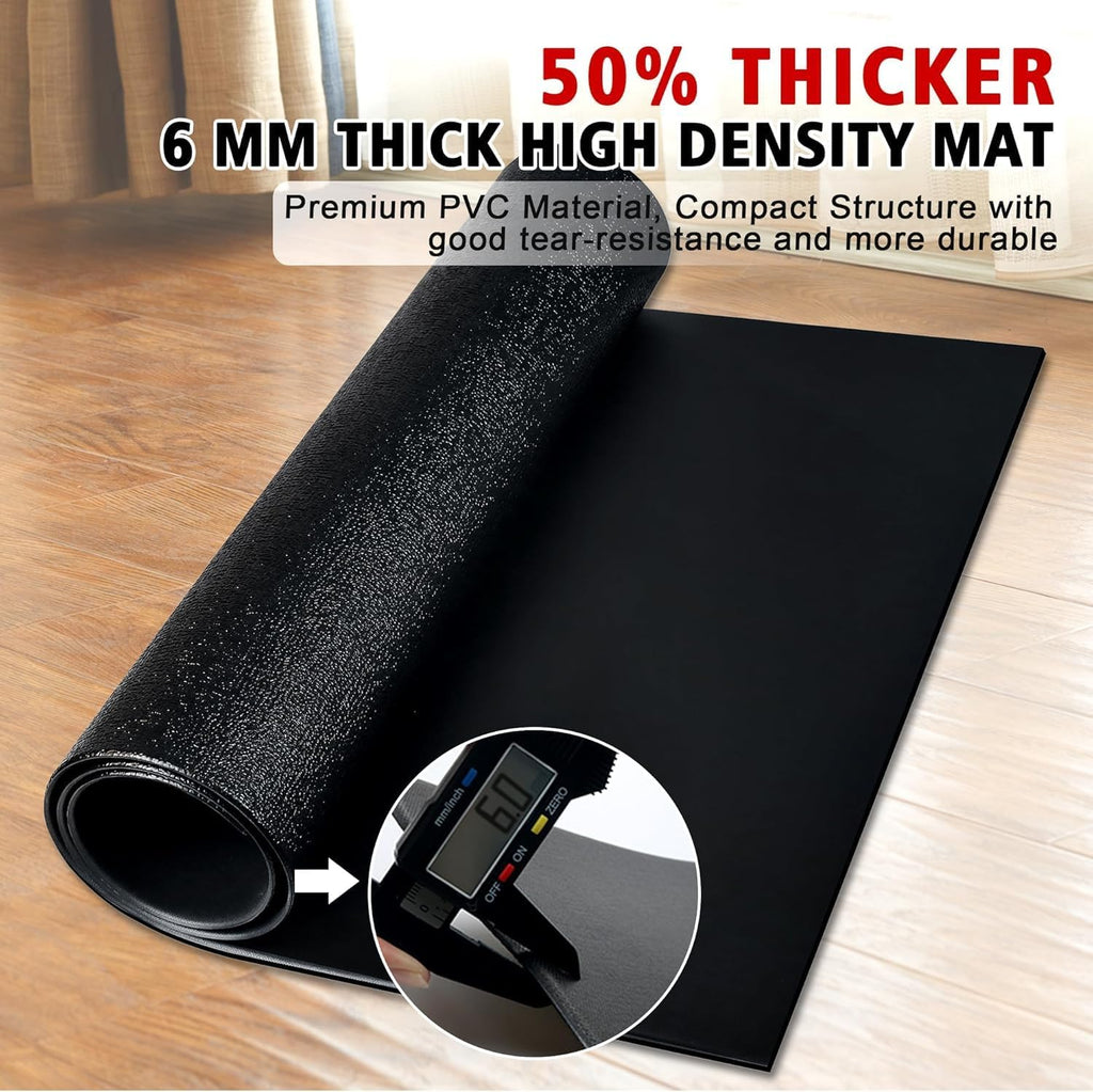 Bike Mat | 6mm Thickness, 30" X 60" Exercise Mats for Treadmill, Rowing Machine, Non-Slip Exercise Equipment Mat for