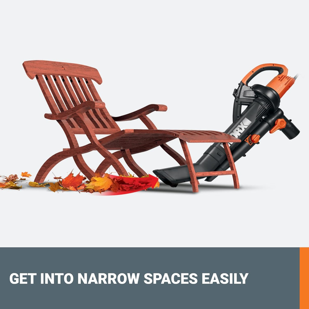 Trivac 3-in-1 Electric Leaf Blower/Leaf Vacuum/Leaf Mulcher, WG509 | 350CFM & 210MPH Airflow, 18:1 Mulch Ratio for