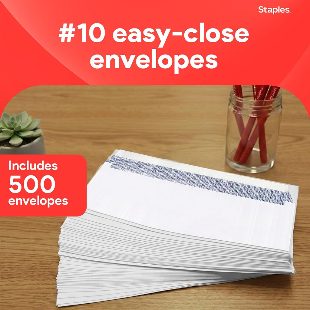 #10 QuickStrip EasyClose Security Envelopes, White, 1000/Ctn