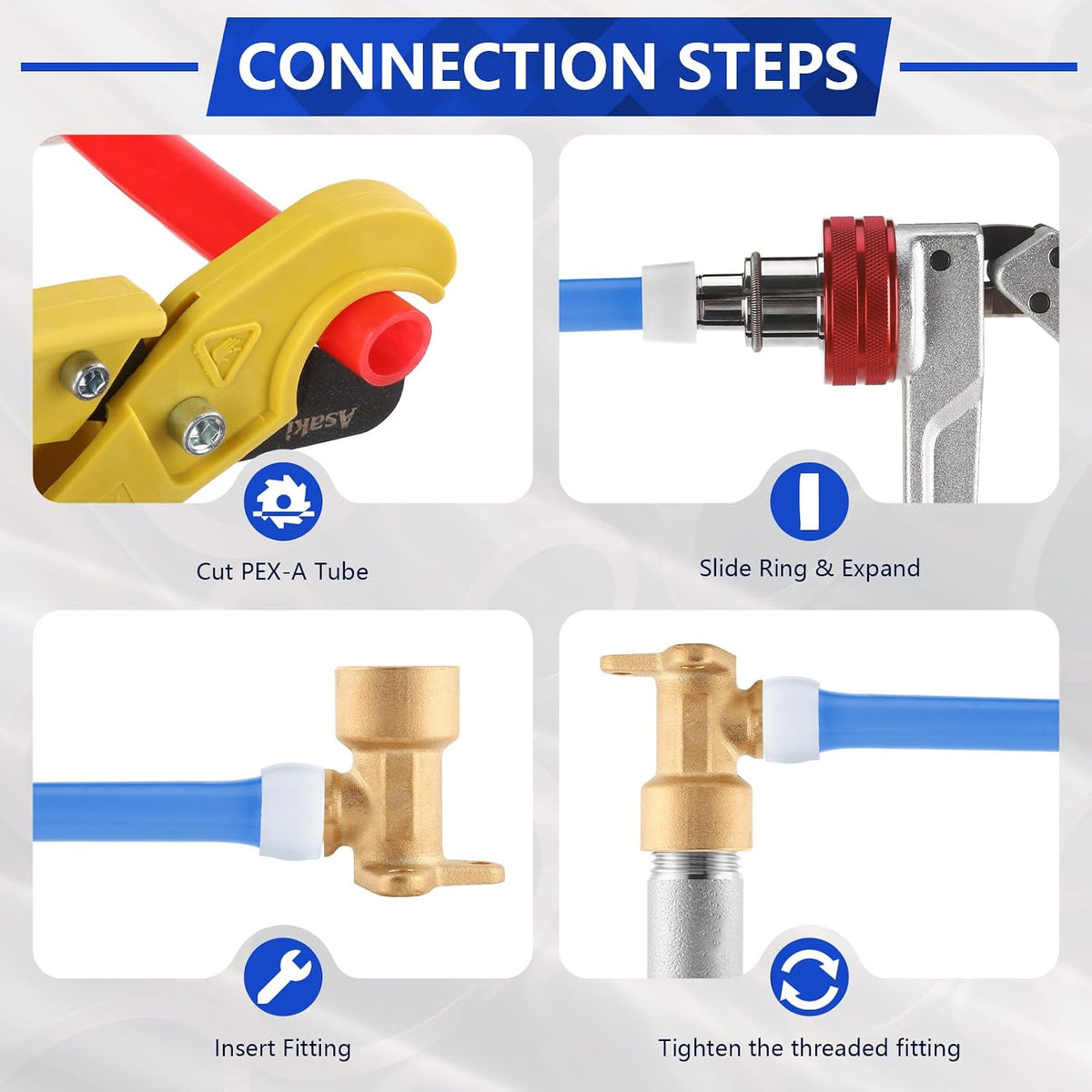 (10-Pack YVSKM) 1/2" PEX-A Expansion × 1/2" Female NPT Brass Drop Ear Elbow, Lead-Free Full Flow Threaded Connection Fitting, ASTM F1960, 90° PEX-A Pipe Connector for Plumbing & Water Supply