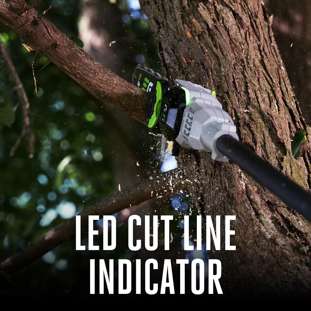 Pole Saw for Tree Trimming, Cordless Electric Pole Saw with Telescopic LED Cut Line Indicator, Includes 56V 2.5Ah