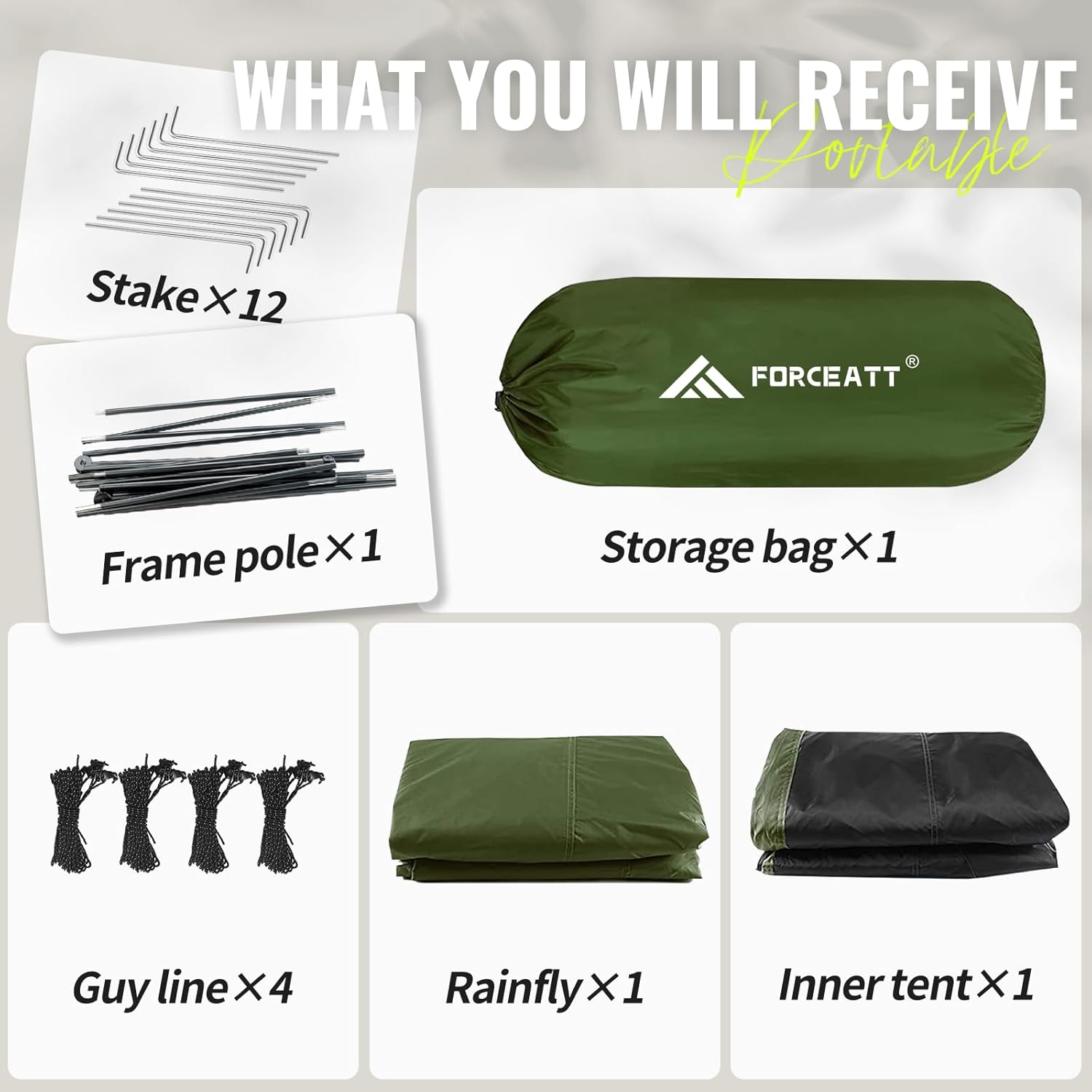 Tent for 2 and 3 Person is Waterproof and Windproof, Camping Tent for 3 to 4 Seasons,Lightweight Aluminum Pole