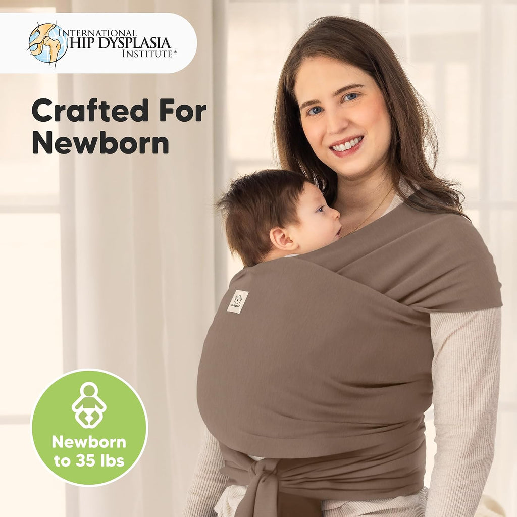 Baby Wrap Carrier, All in 1 Original Baby Carrier (Saddle Brown) | Newborn to Toddler Sling, Easy to Wear, Hands Free