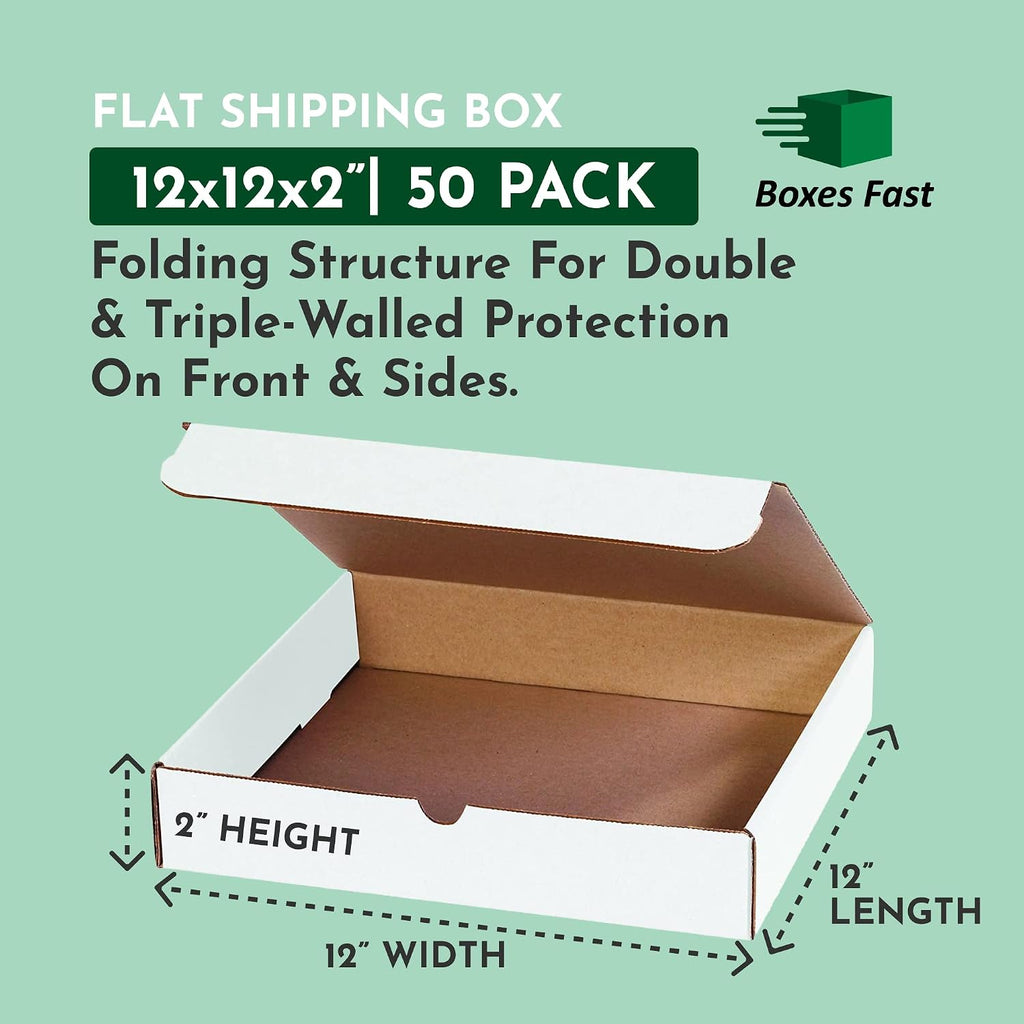 Small Business Packaging, Shipping Box 12"L x 12"W x 2"H Bulk | Cardboard, Gift, Storage, Large, Double Wall