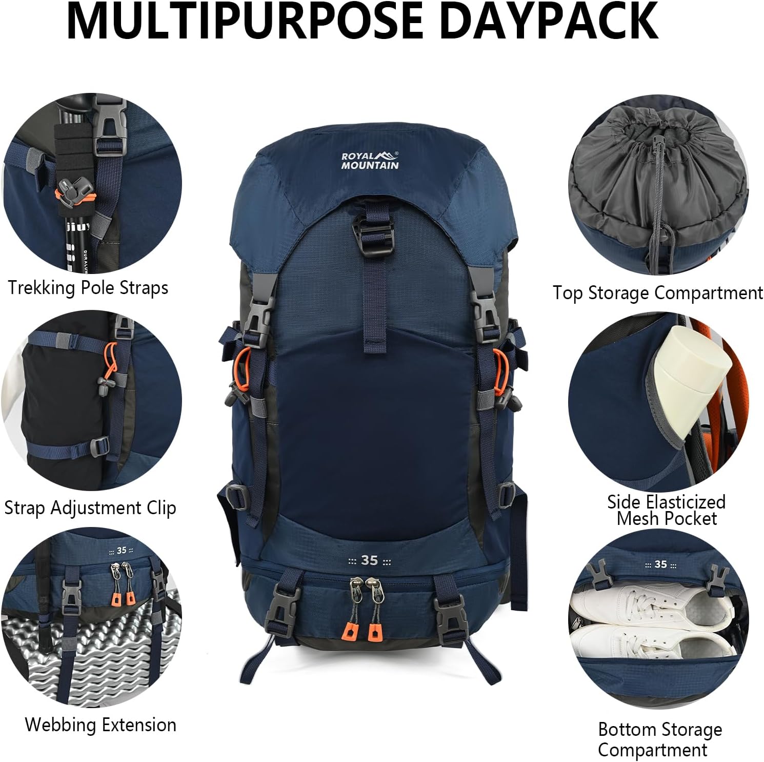 35L Hiking Backpack for Women men,Waterproof Camping Backpacking Backpack ﻿ | Outdoor Backpack Hiking for