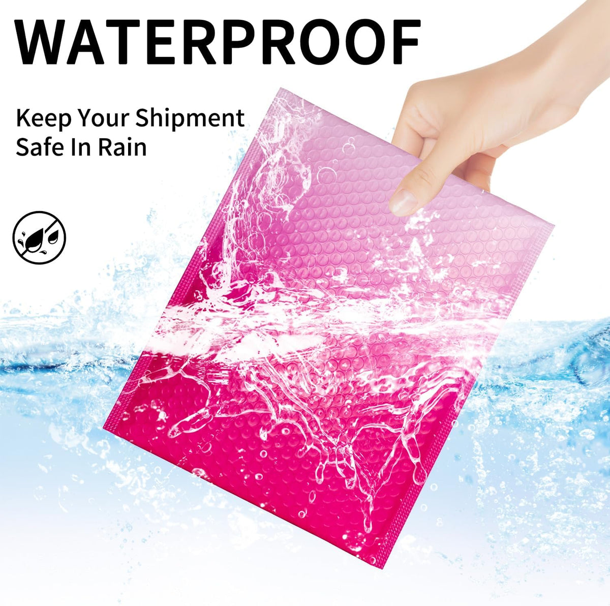 8.5x11 Inch 30 Pack Pink Bubble Mailers, Waterproof Padded Envelopes, Self Seal, Strong Adhesion Bubble Envelopes