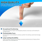 Polyurethane Foam Padding, 2 PCS 16 x 12 x 1 Inch White Soft Cuttable Packing Foam Inserts for Cases, Furniture