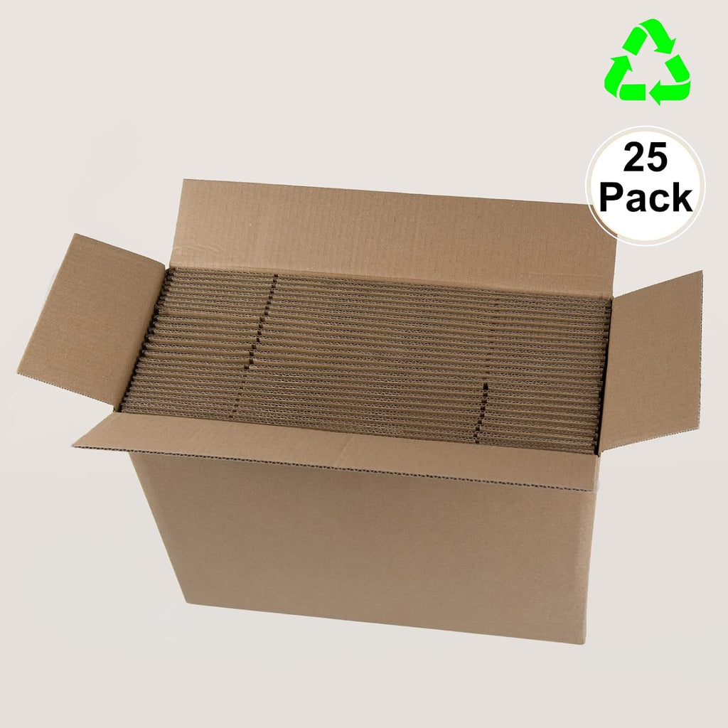 12x9x4 Inches Shipping Boxes, Brown Corrugated Cardboard Boxes for Small Bussiness, 25 Pack