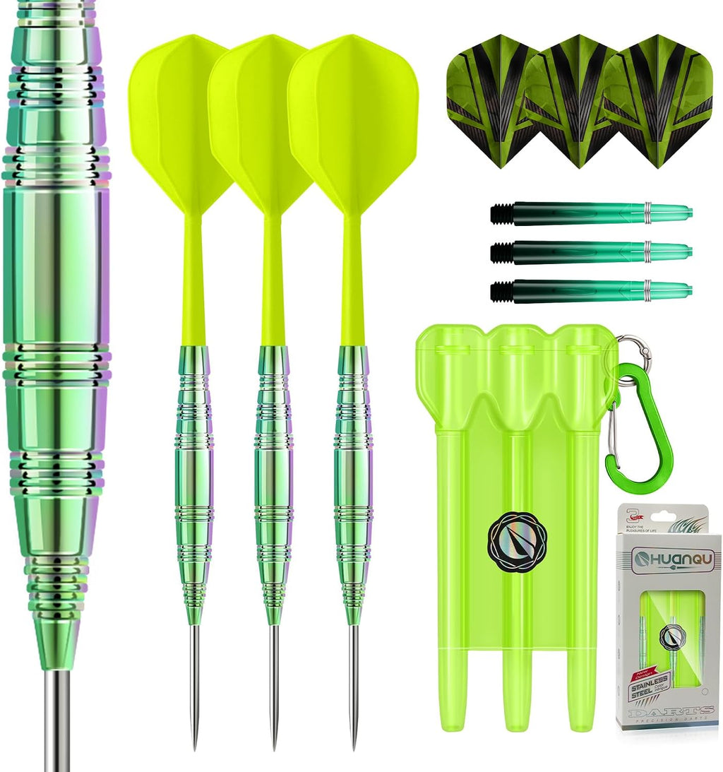 Professional Steel Tip Darts Set, 3 Pack 21/22/23/24g Darts Metal Tip Set with Extra Dart Shafts/Flights & Dart