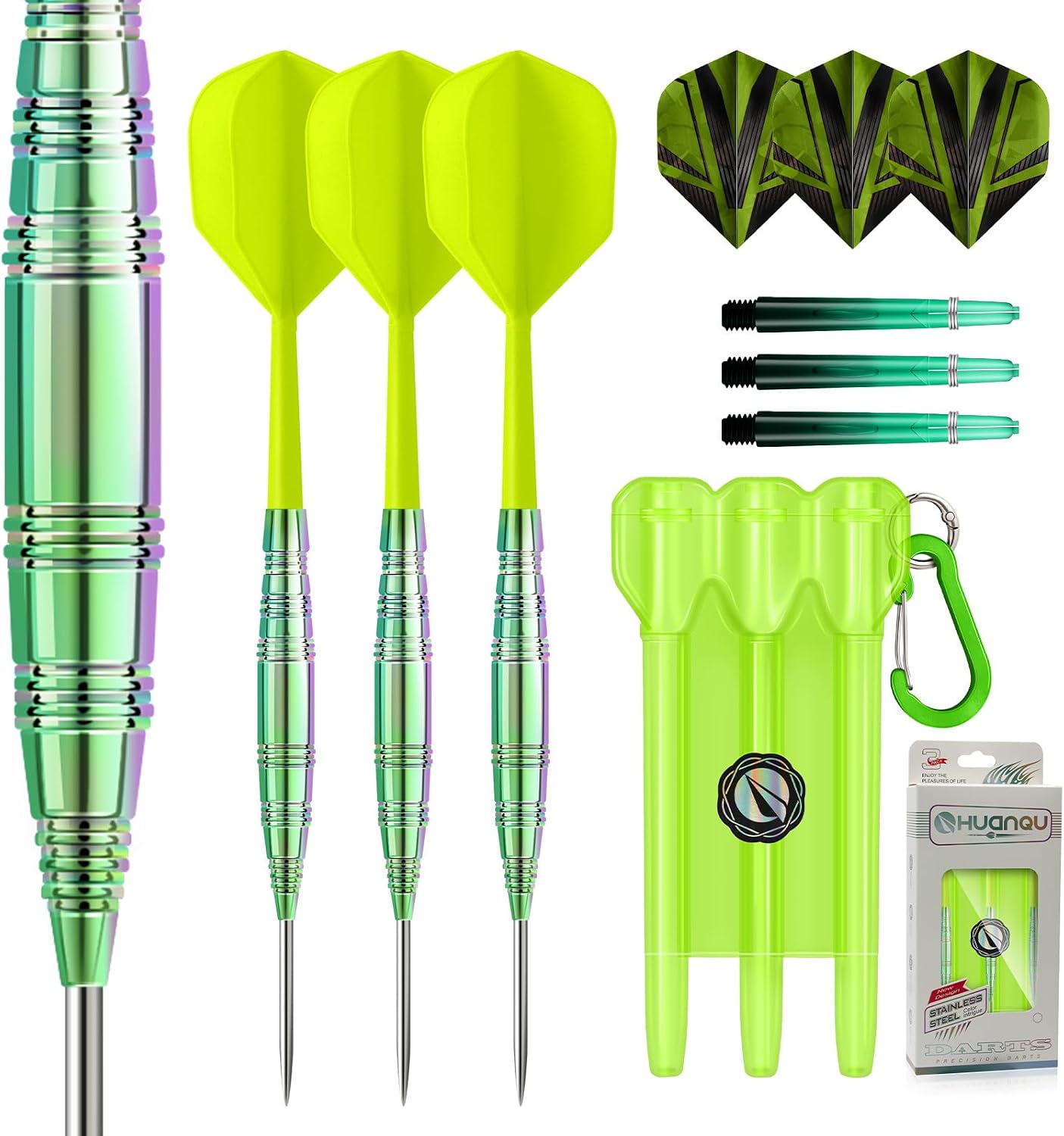 Professional Steel Tip Darts Set, 3 Pack 21/22/23/24g Darts Metal Tip Set with Extra Dart Shafts/Flights & Dart