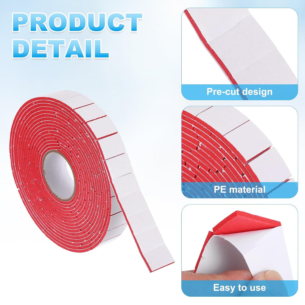 300Pcs Double Sided Foam Tape 19.7ft Pre-Cut Adhesive Mounting Tape