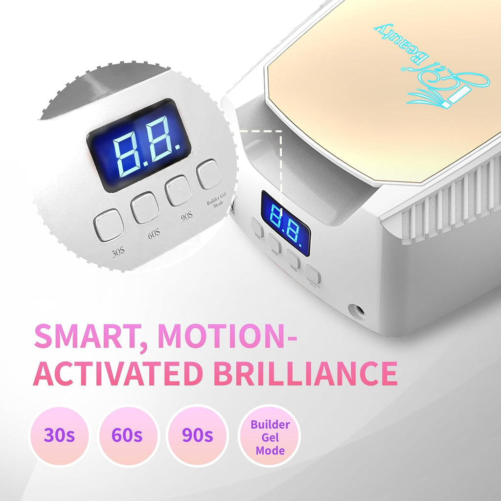 Hybrid PRO 2.0 UV/LED Nail Lamp – 48W Wireless Rechargeable Nail Dryer, Full Hand Curing, Smart Motion Sensor