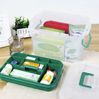 1-Pack Clear Storage Box Container, Family First Aid Box with Handle
