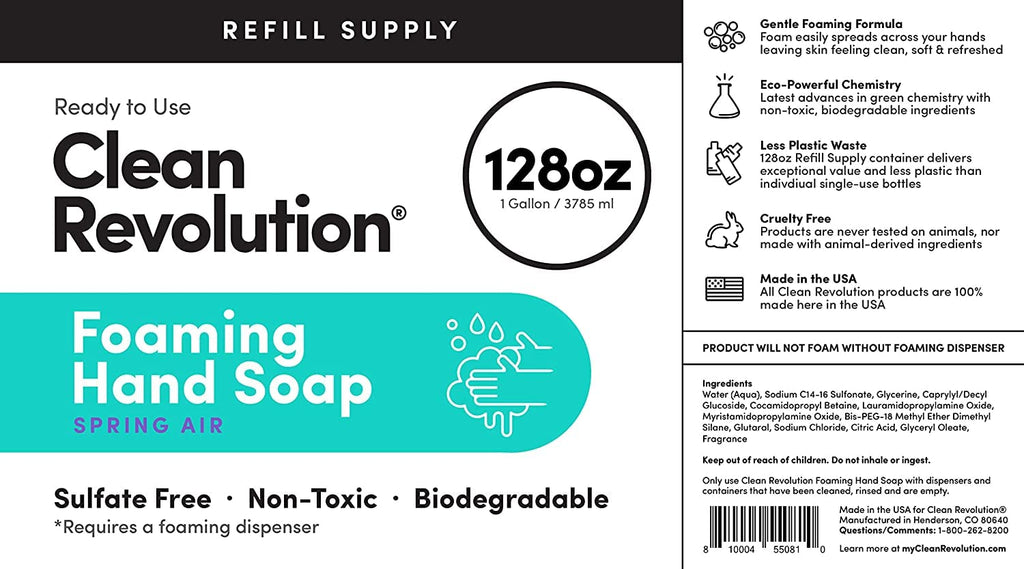 Foaming Hand Soap Refill with Real Essential Oils, Moisturizing Sulfate-Free Hand Soap, Ready-to-Use Foam Soap Refill