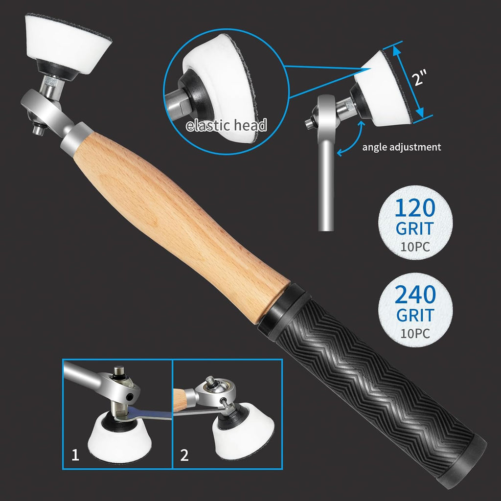 6-Pack Carbide Wood Lathe Turning Tools Set with Bowl Sander | Includes Swan Neck Hollowing Tool, Roughing Gouge