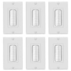 TOPGREENER 1-Gang Bristled Brush Pass-Through Wall Plate, 6-Pack