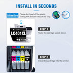 LC401XL LC401 Ink Cartridges Compatible for Brother MFC-J1010DW 8-Pack