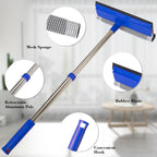 2-in-1 Window Squeegee&Car Squeegee with 15.7"-27.5" Retractable Stainless Steel Handle, Windshield Cleaner Tool for