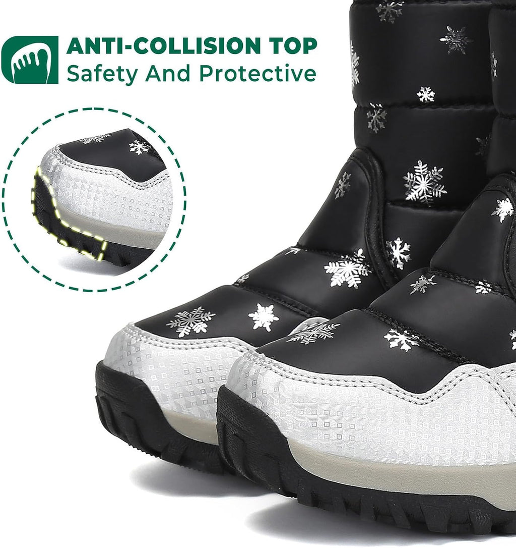 Girls Boys Snow Boots for Kids Warm Water-Resistant Winter Boots