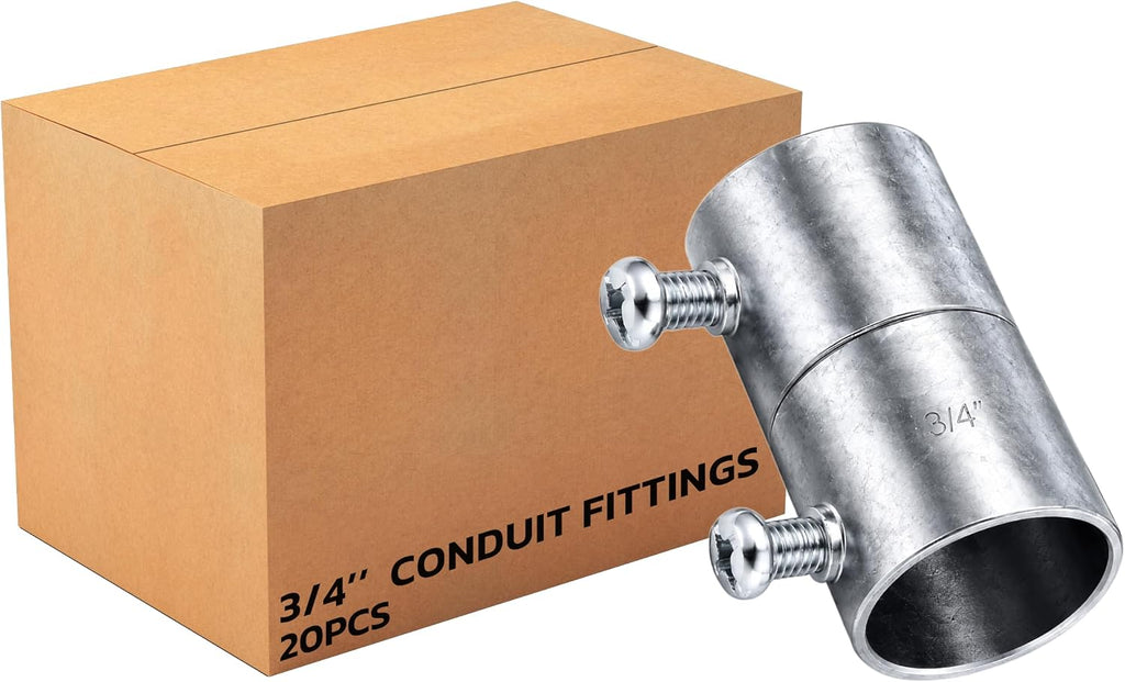 20PCS 3/4" EMT Coupling, Electrical Conduit Screw Connectors