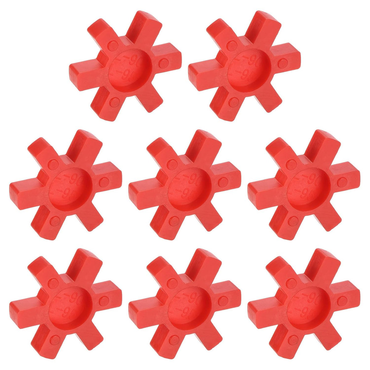 uxcell 8pcs L90 Jaw Coupling Insert, Urethane Flexible Solid Type Jaw Coupling Center Insert for L Jaw Coupling L-Jaw Coupler Set, Red