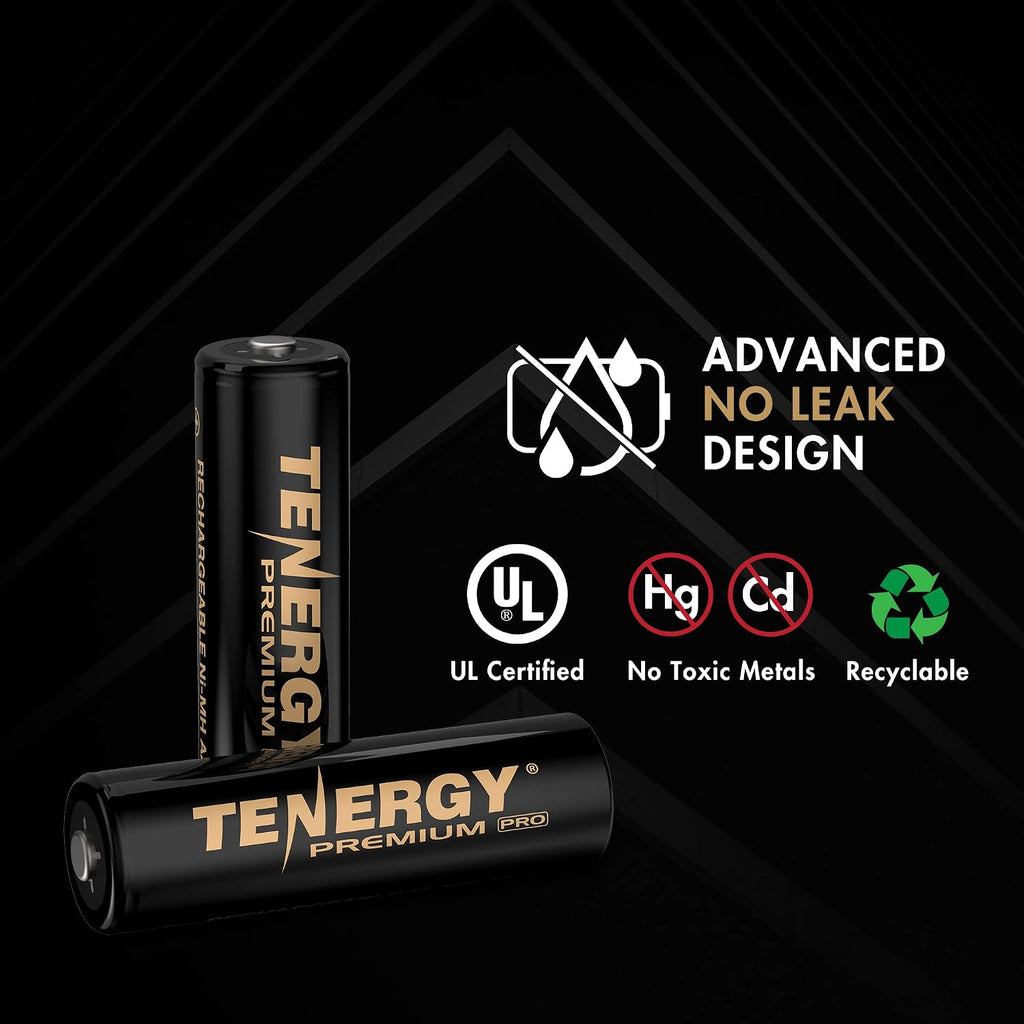 Premium PRO Rechargeable AA Batteries, High Capacity 2800mAh NiMH AA Battery, 4 Pack Rechargeable Batteries