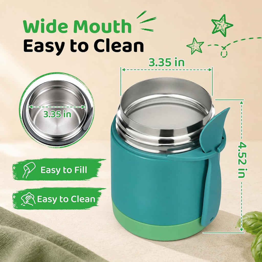 10oz Soup Thermo for Hot Food Kids Insulated Food Jar,Thermo Hot Food Lunch Container, Width Mouth Stainless Steel