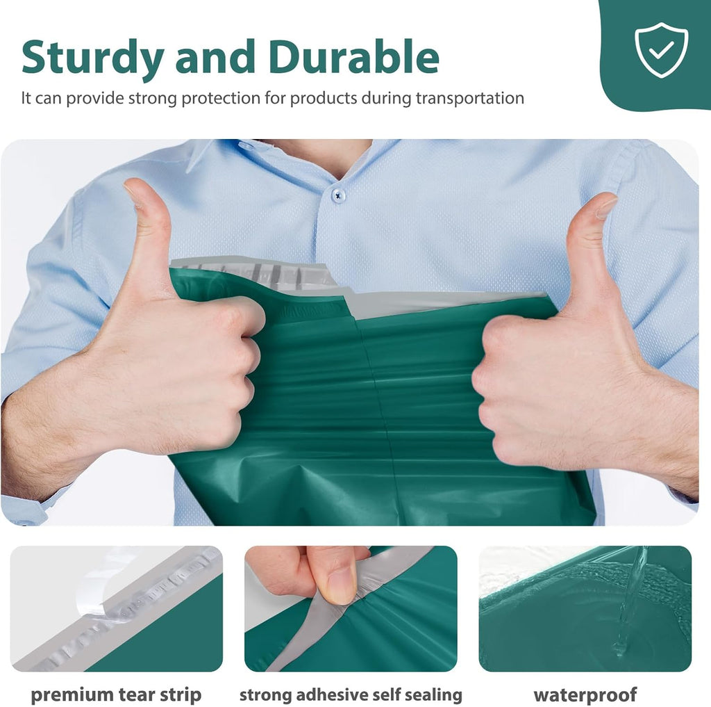 Poly Mailers 12x15.5" 50 Pcs,Sturdy Shipping Bags for Clothing,Green