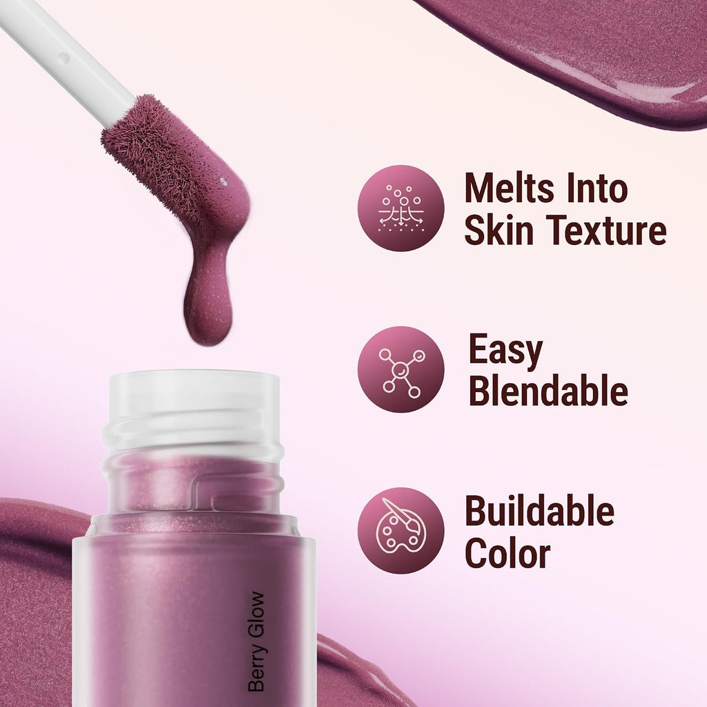 Cool Toned Liquid Blush, Liquid Blush for Cheeks, Berry Glow