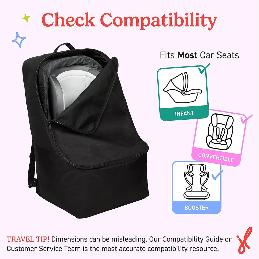 Padded Backpack Car Seat Bag - Car Seat Travel Bag for Airplane, Fits Most Baby & Infant Carriers & Bootsters