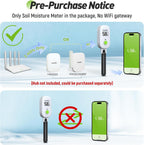 Smart Digital Wireless Plant Moisture Meter Houseplant Indoor,WiFi Hub Needed,Capacitive Probe,Leave-in Soil
