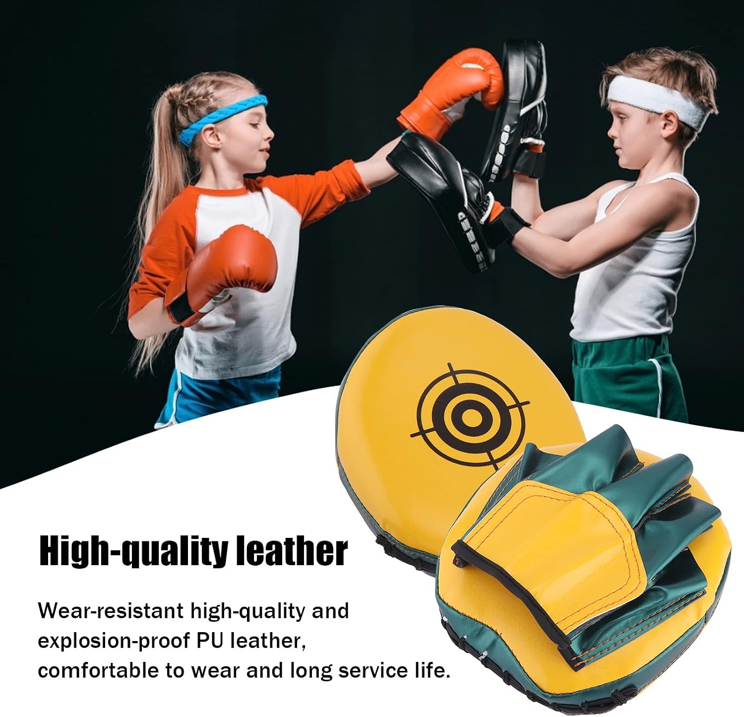 Boxing Pads Mini Focus Mitts,PU Leather Boxing Curved Focus Punching Mitts Kids Mini Boxing Gloves Pads Boxing Target