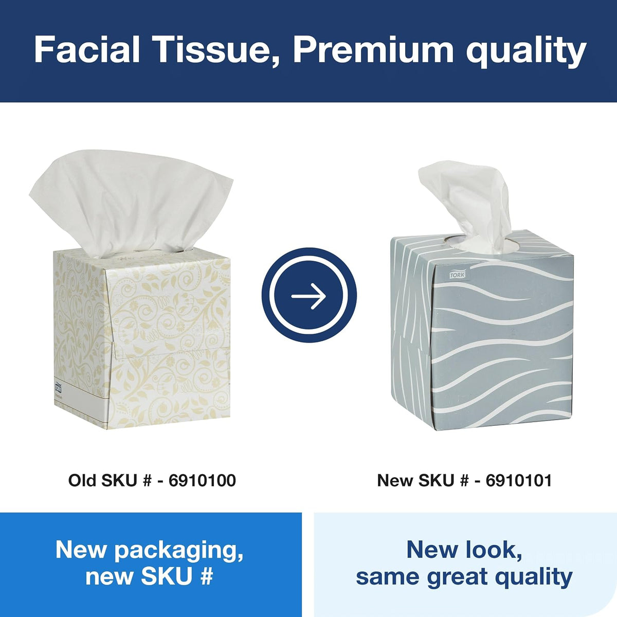 Premium Facial Tissue Cube Box White, 36 x 86 Tissues, 6910101