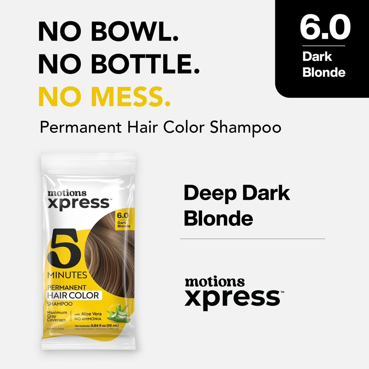 Xpress Permanent Hair Color Shampoo, Dark Blonde, 0.84 Oz, 6 pack