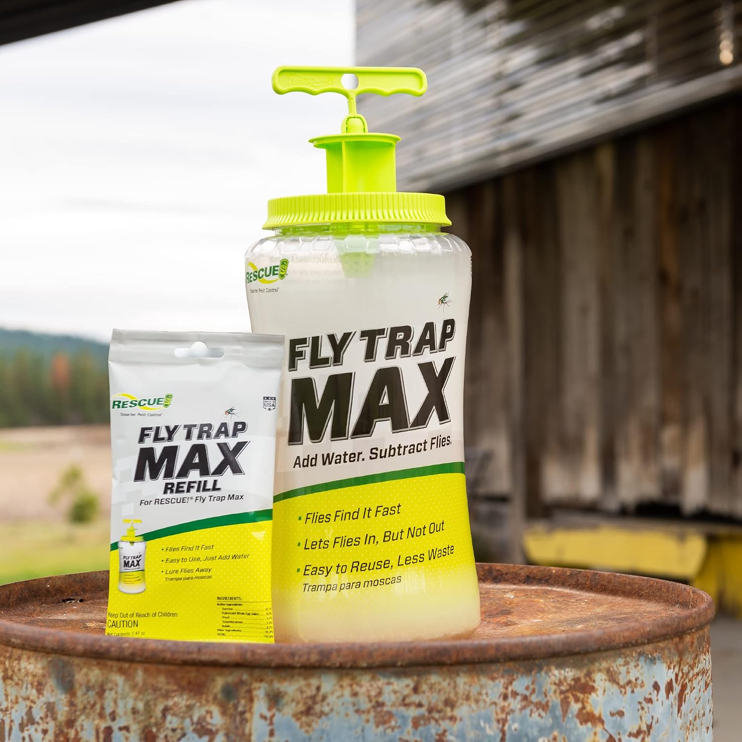 Fly Trap Max – Extra Large Reusable Outdoor Fly Trap - 2 Traps