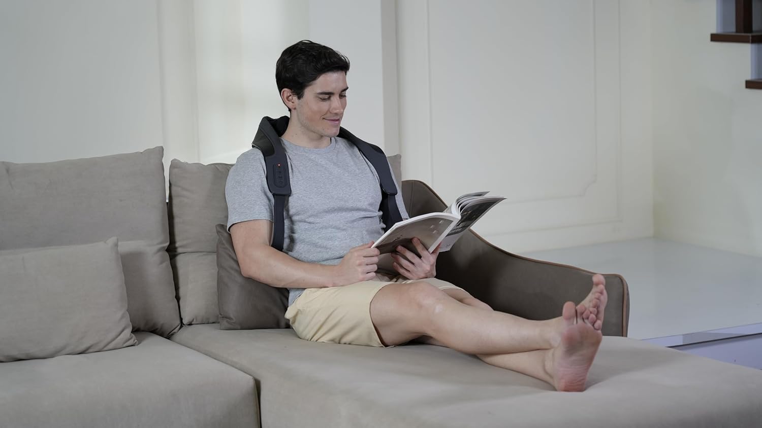 HSA Cordless Neck Massager with Heat, FSA Eligible Hands-Free Wearable Shiatsu Shoulder Massager for Home, Office or