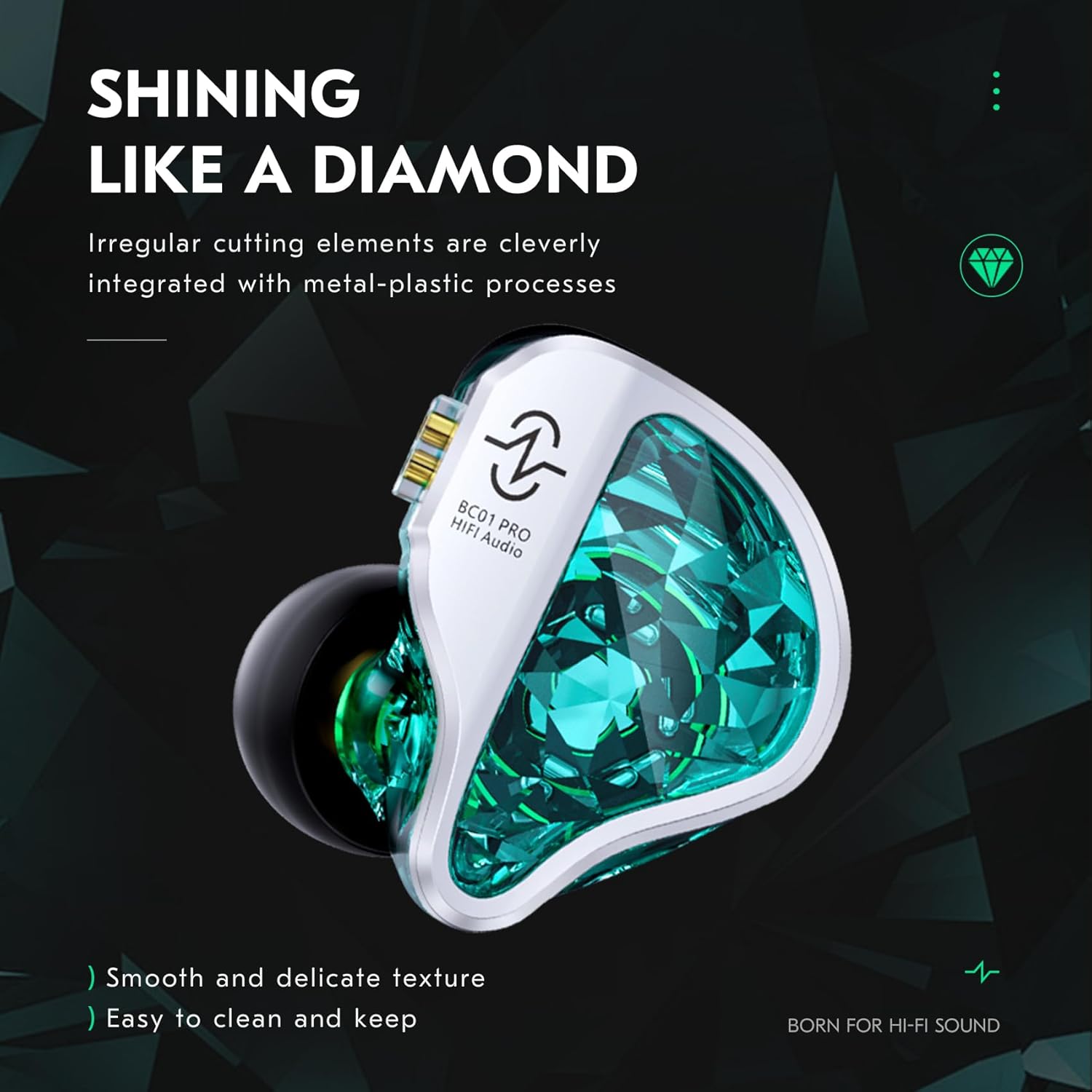 CCZ BC01 PRO in Ear Monitor Headphones, 1BA 1DD Hybrid Driver Wired Gaming Earbuds, Deep Bass Sound Wired Ear buds