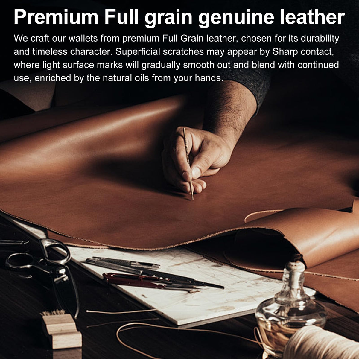 Genuine Leather Wallet for Men: Slim RFID Smart Minimalist Wallet