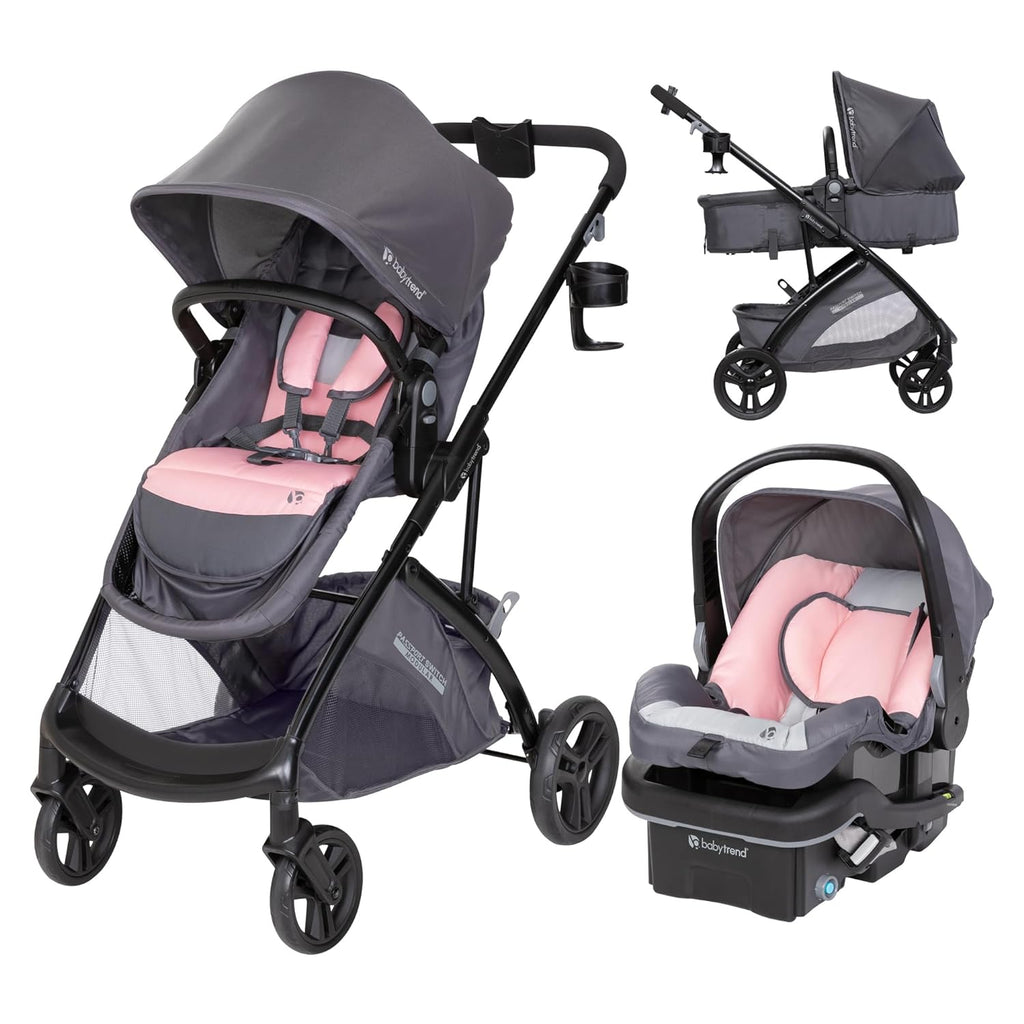 Passport Switch 6-in-1 Modular Stroller Travel System with EZ-Lift Plus Infant Car Seat, Dash Pink