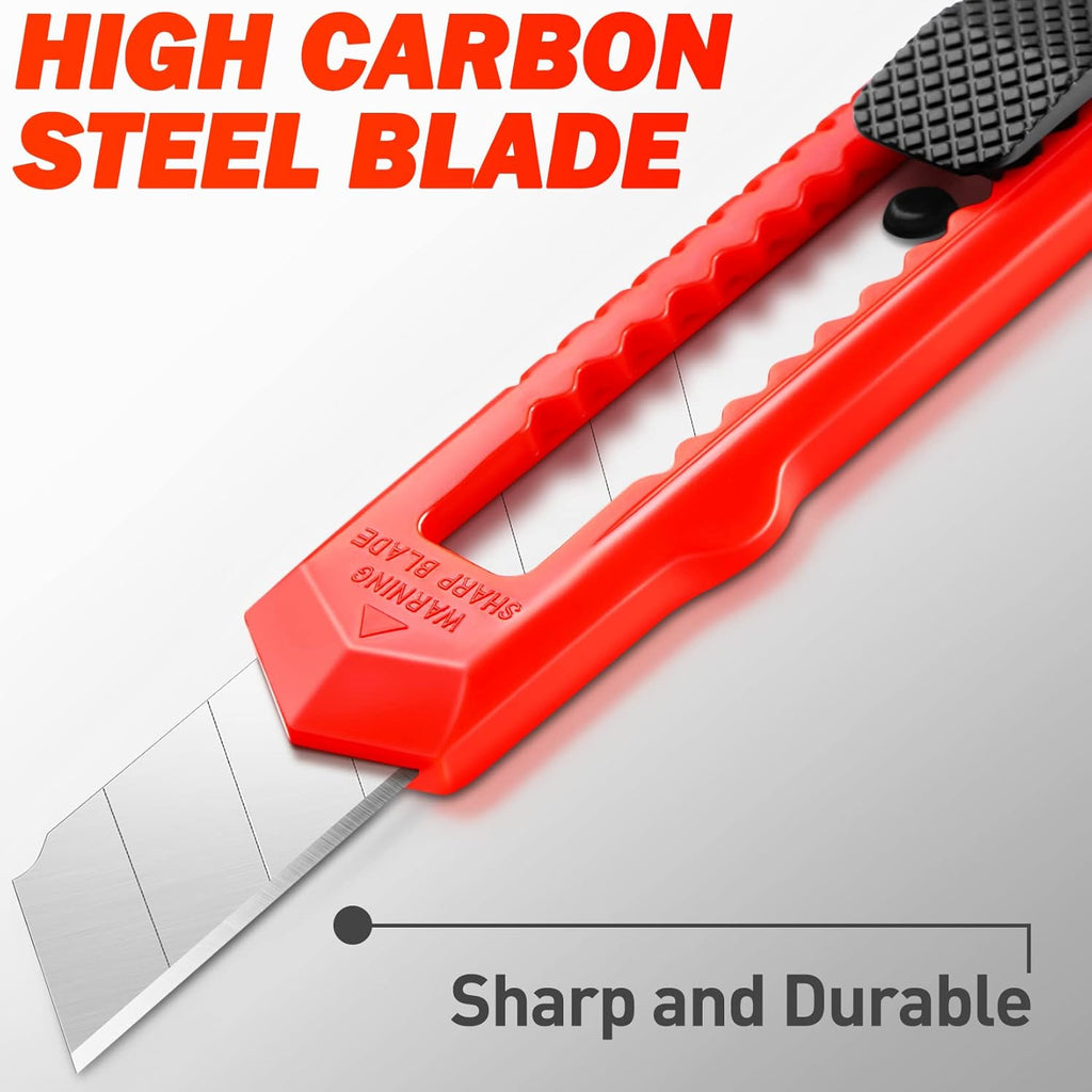 30 Pack Box Cutter Retractable, 18mm Utility Knife, Snap-Off Blade