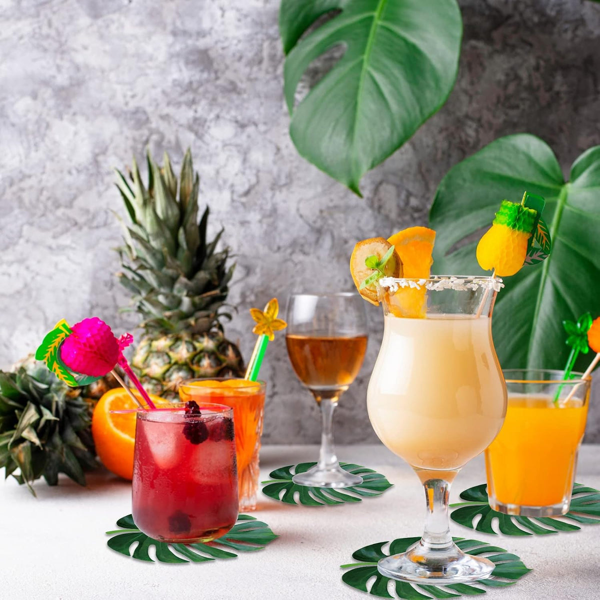 200 Pcs Palm Leaf Disposable Paper Placemats Set 12x14 Inch