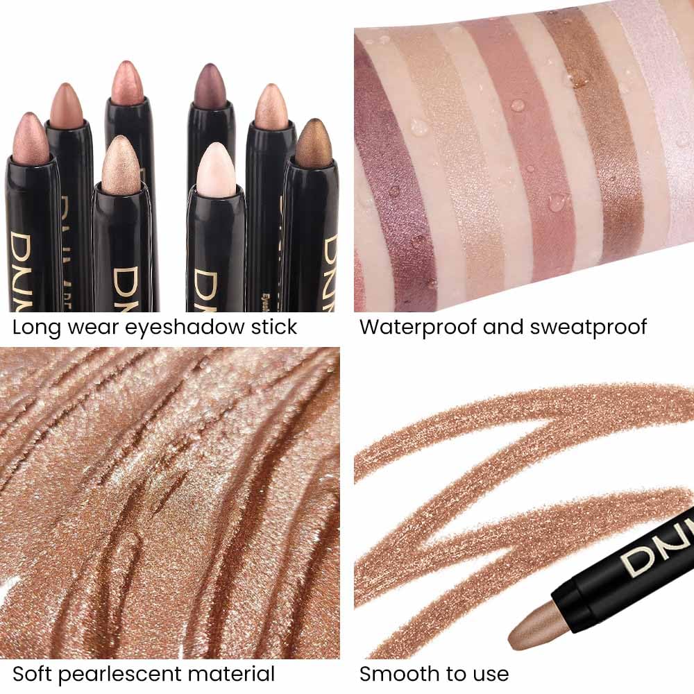 8Pcs Cream Eye Shadow Sticks Set, Matte Shimmer Eyeliner Pencil Eyeshadow Palette Makeup, Eye Highlighter Brightener