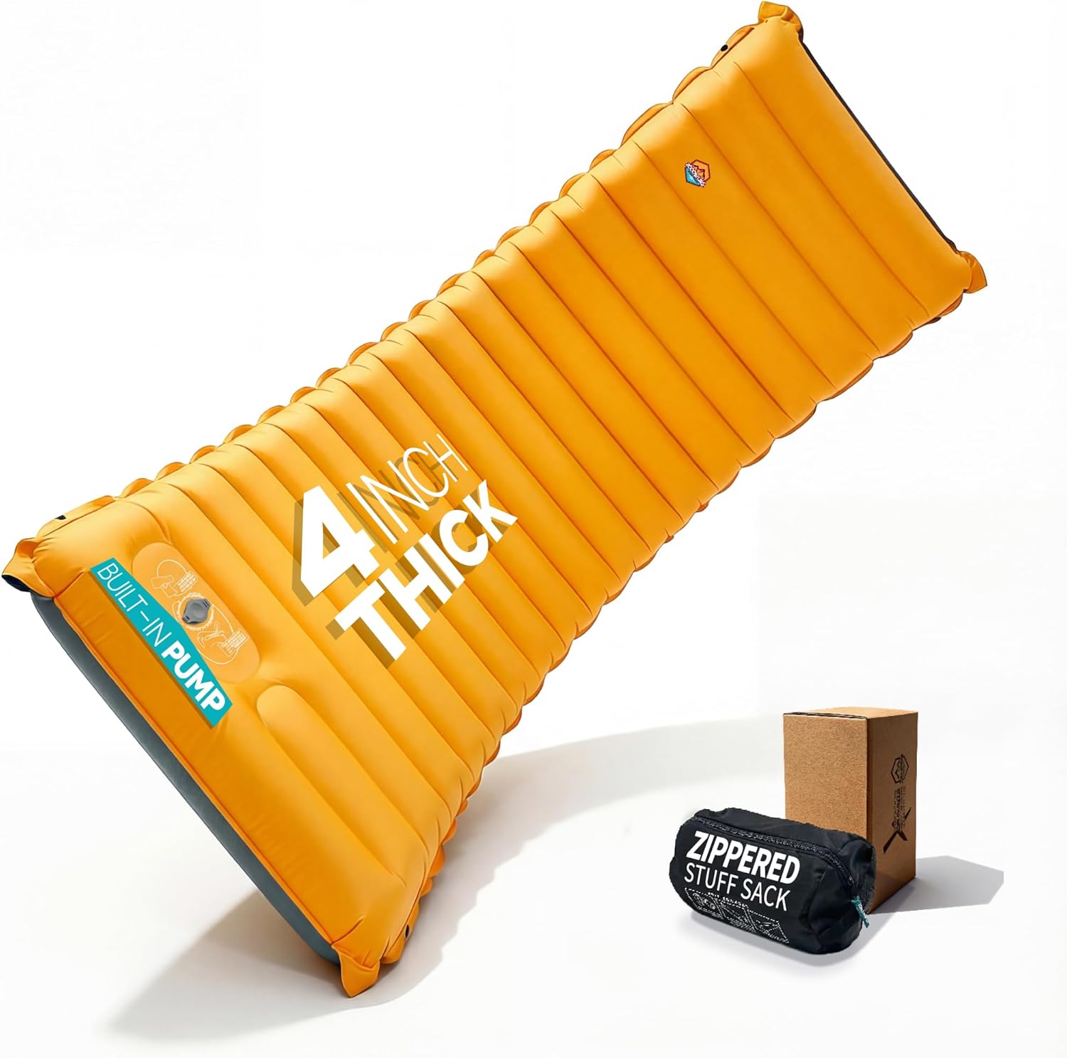 Inflatable Camping Sleeping Pad, 4-Inch Thick Full Air Support, No Bottoming Out for Side Sleepers, Camping &