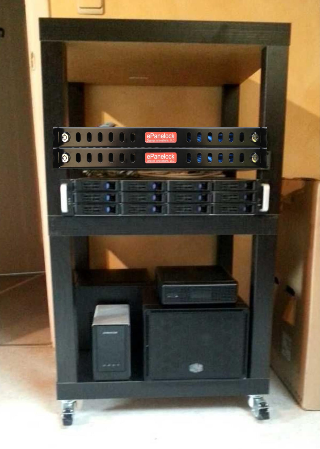 1U Rack-Mount Security Cover Plus Cable Management - Key Locking Panel for Physical Security/Access Control in 19"