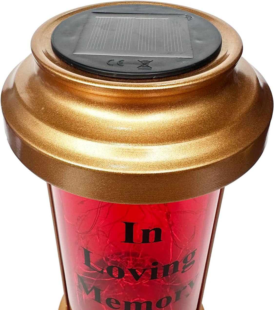 Solar-Powered Decorative Outdoor Lantern Candle Holders for Grave, Solar Lights Outdoor with Long Stake & Solar