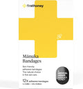 Manuka Honey Adhesive Bandages 12 Pack | Latex Free, Antibiotic Free Wound Dressing | Medical Grade Honey Adhesive
