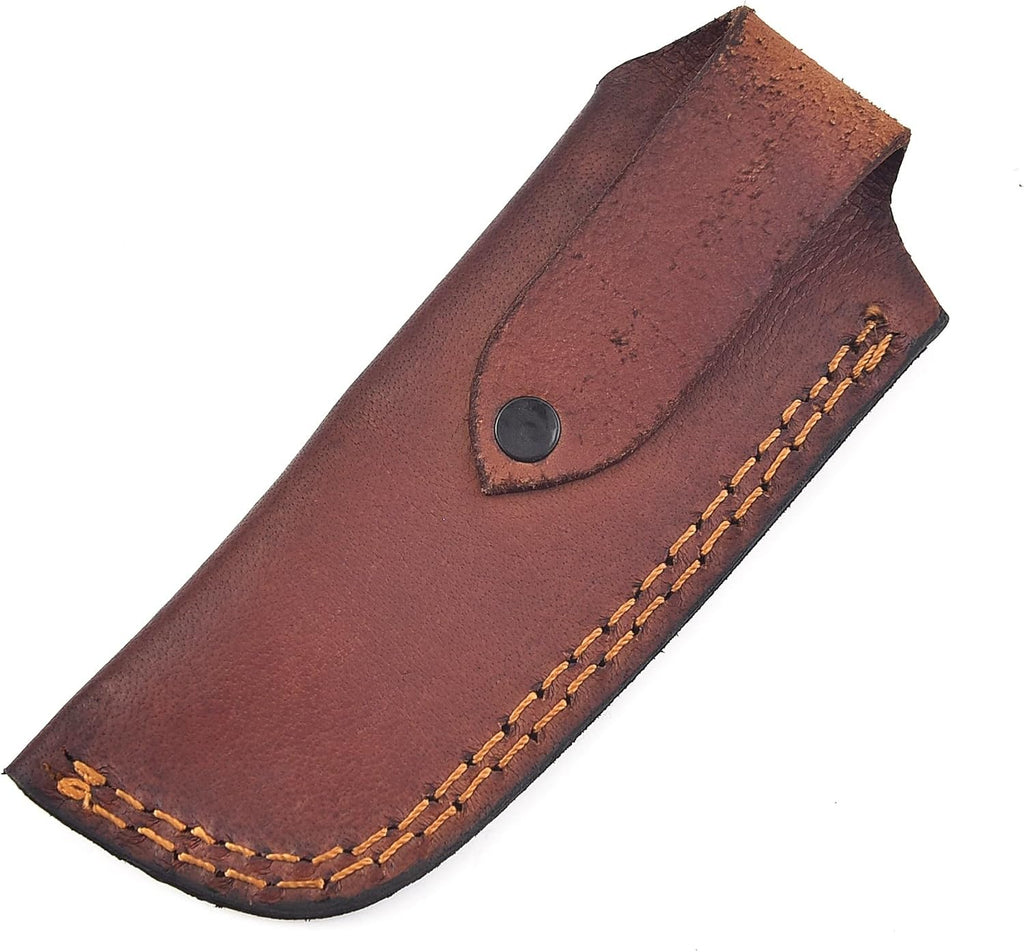 Leather Knife Sheath, Pocket Folding Knife Sheath with Belt Loop, Knife Cover,Knife Holster for Belt