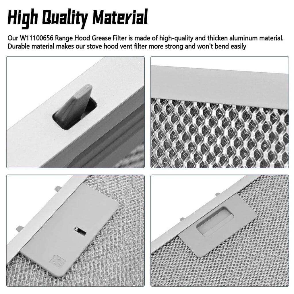 2 Pcs W11100656 Range Hood Grease Filter Compatible with Whirlpool